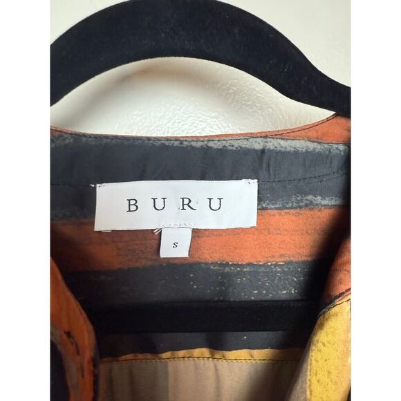 BURU Striped Satin Fall Blouse Sz. S - Picture 4 of 7